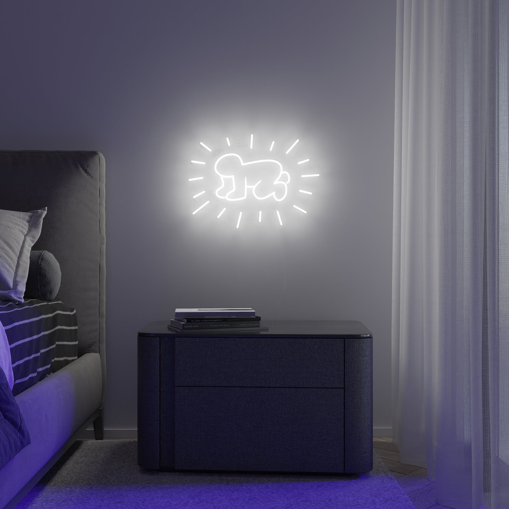 Radiant Baby, YP x Keith Haring, signe en néon LED